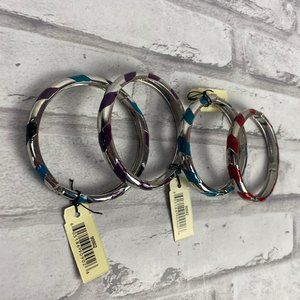 Hinge Bracelets Silver/Purple Red Turquoise Multi